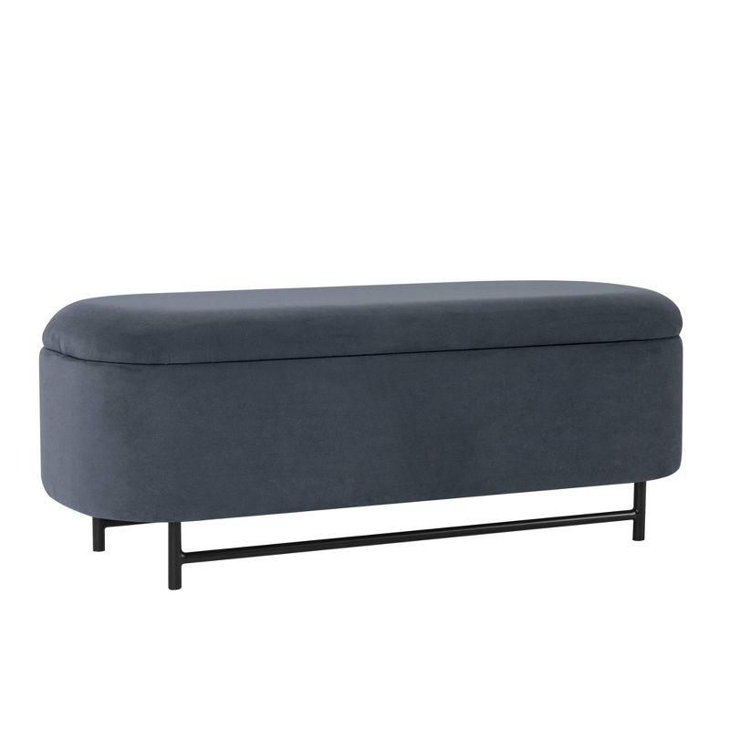 Homepop Ellipse Storage Bench With Metal Legs - Cream Boucle With Yarns