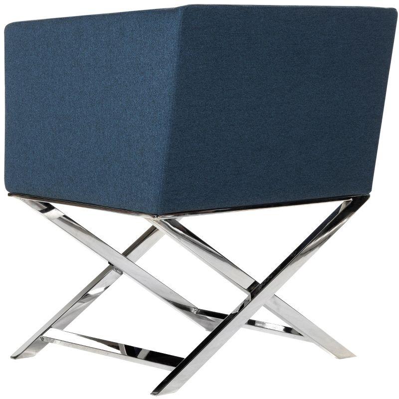 Celine Chair - FOX2033 - Navy/Chrome - Safavieh
