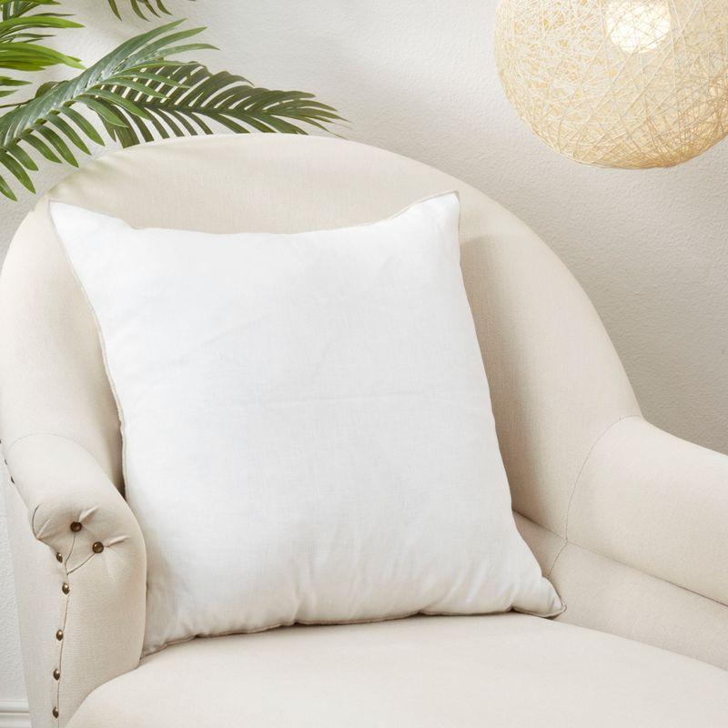 Saro Lifestyle Stonewashed Stitched Edge Throw Pillow Cover, Ivory , 20"x20"