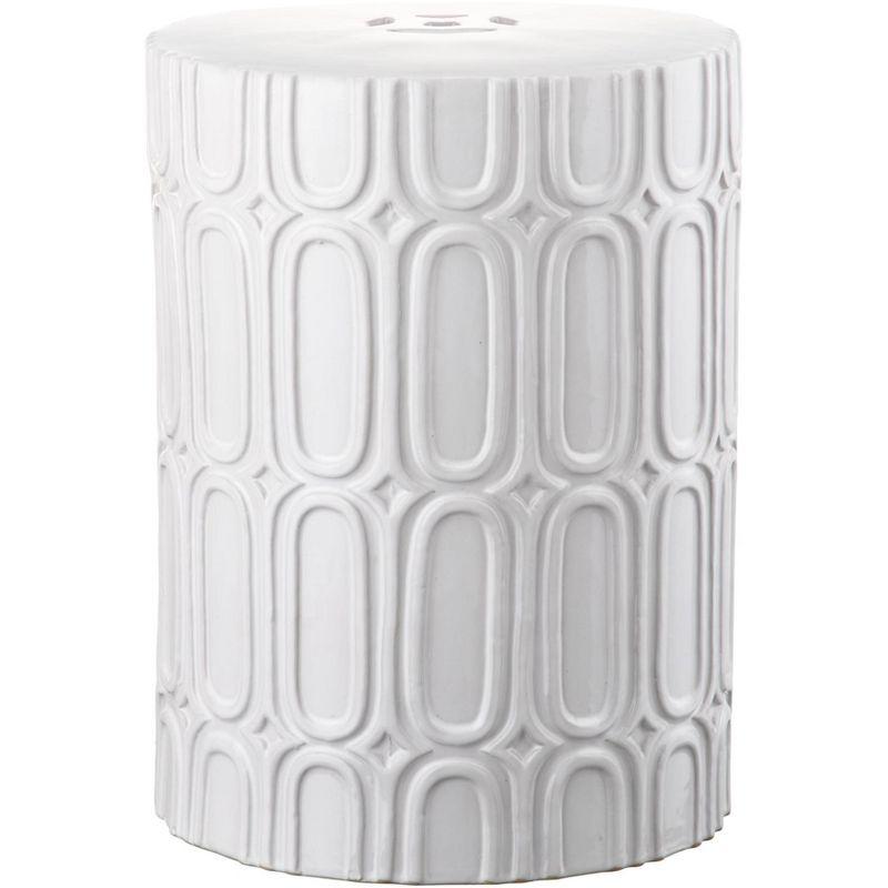 Melody Garden Stool - ACS4529 - Indoor/Outdoor - Antique White - Safavieh