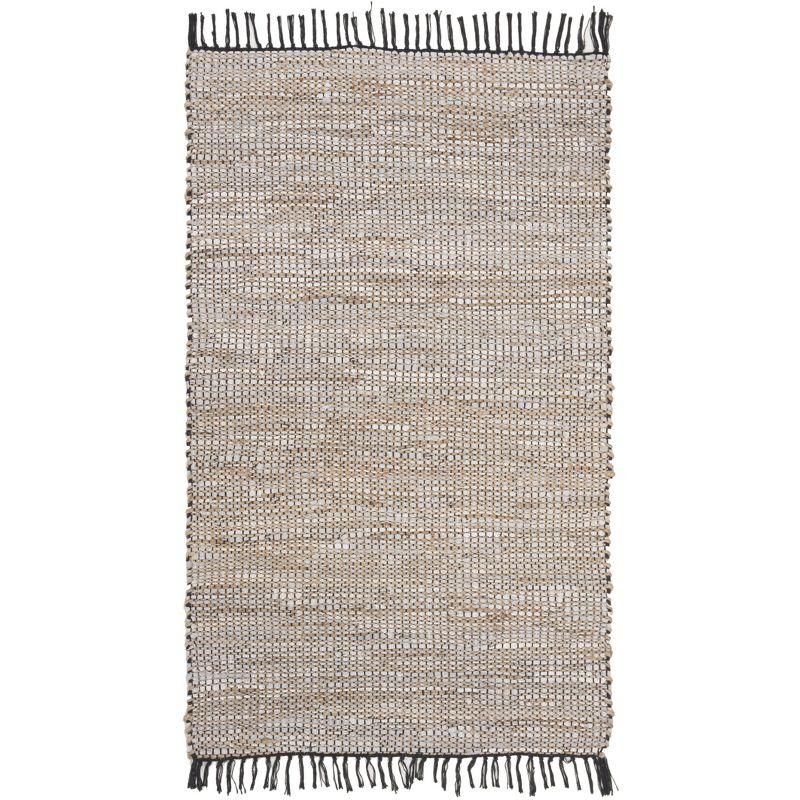 Vintage Leather VTL203 Hand Woven Indoor Accent Rug - Silver - 2'x3' - Safavieh