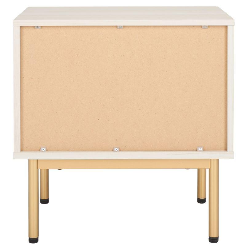 Axelle 1 Drawer Nightstand - Bleached White/Gold - Safavieh