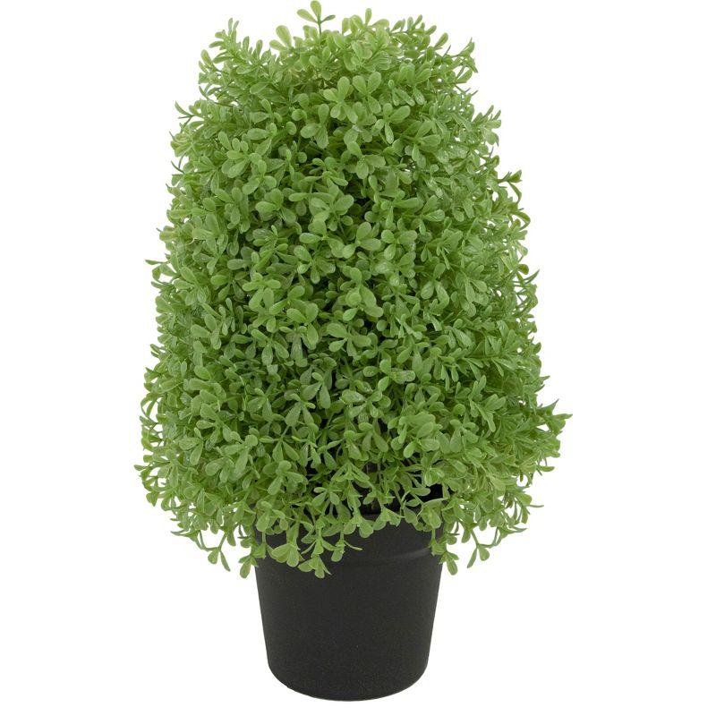 Northlight Artificial Boxwood Cone Topiary Tree with Round Pot - 15" - Unlit