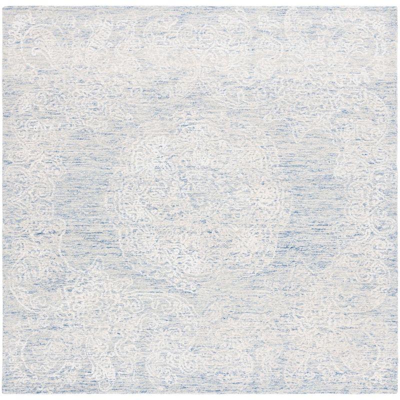 Charlton Home® Batha Hand Tufted Wool/Bamboo Silk/Cotton with Cotton Backing Rug in Blue/Ivory
