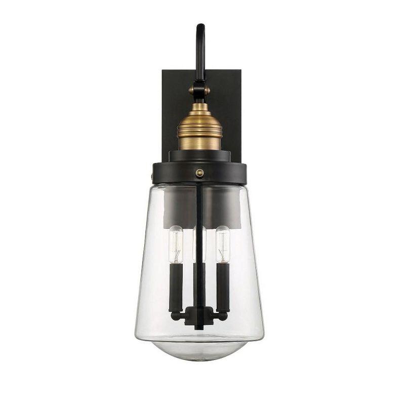 Savoy House Macauley 3 - Light Wall Light in  Vintage Black/Warm Brass