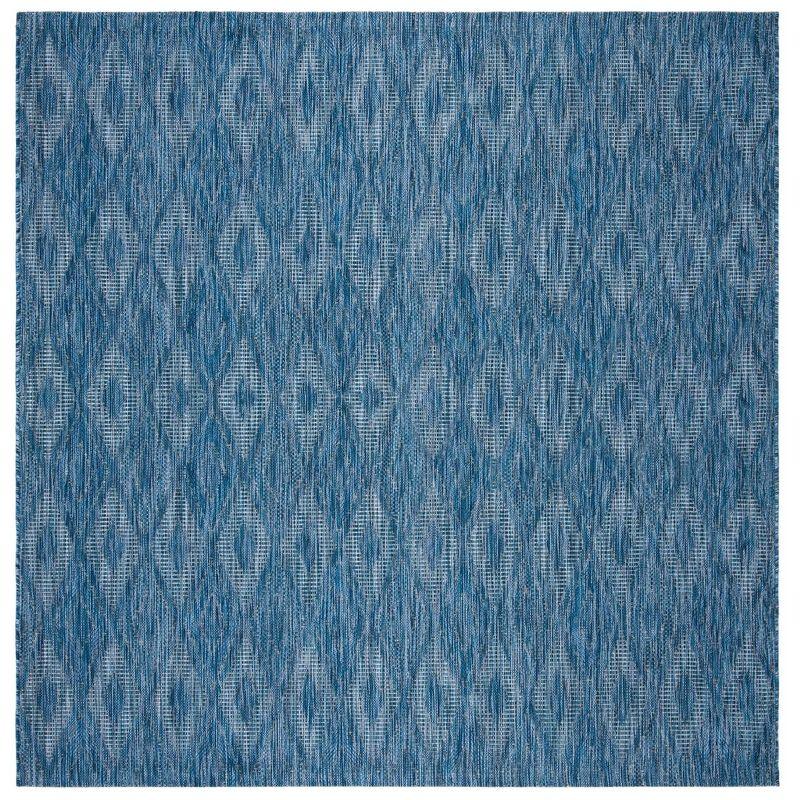 Courtyard CY8522 Power Loomed Indoor and Outdoor Area Rug - Navy/Navy - 7'10"x7'10" - Safavieh