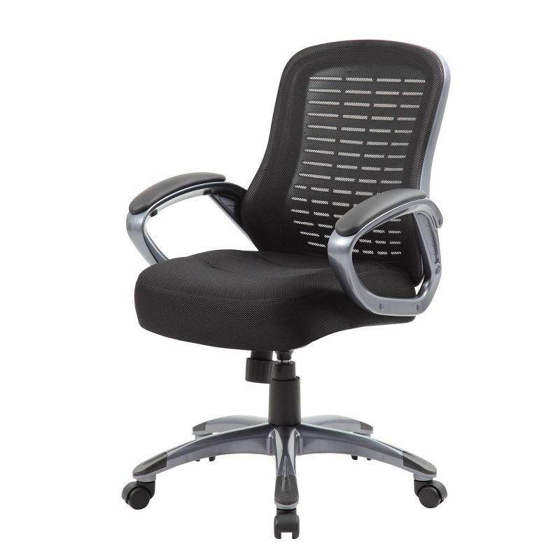 ErgoComfort High Back Swivel Task Chair with Mesh & Leather Accents