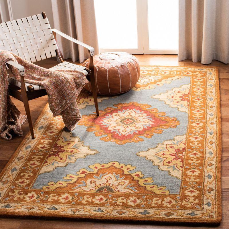 Heritage HG408 Handmade Area Rug - 5'x8' - Blue/Rust - Safavieh