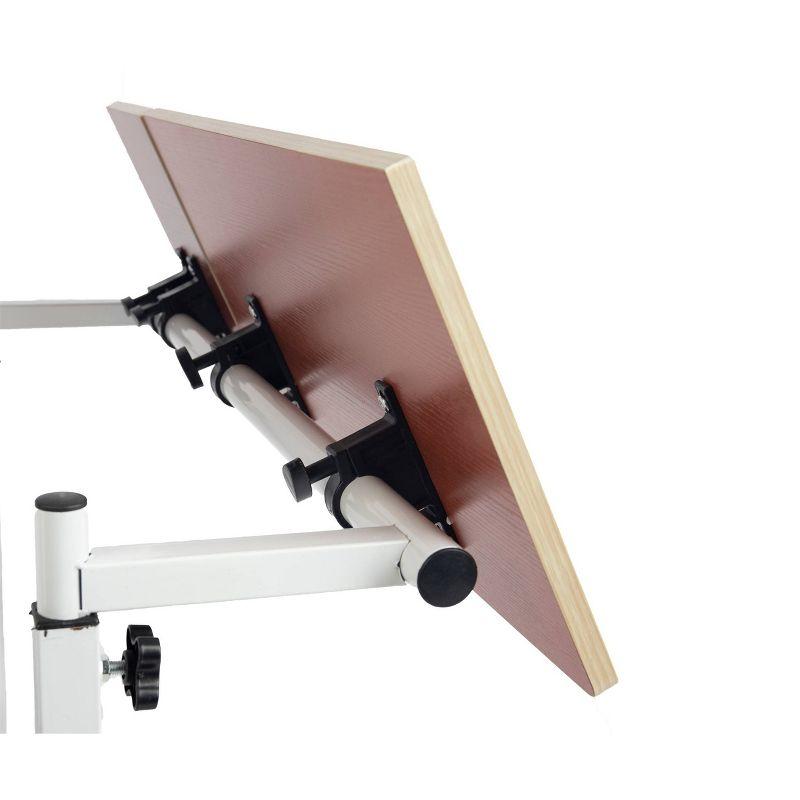 Mind Reader Mind Reader Standing Desk, Adjustable Height, Computer Desk, Laptop Desk, Portable, Rolling, 23.5"L x 19.5"W x 39"H, White