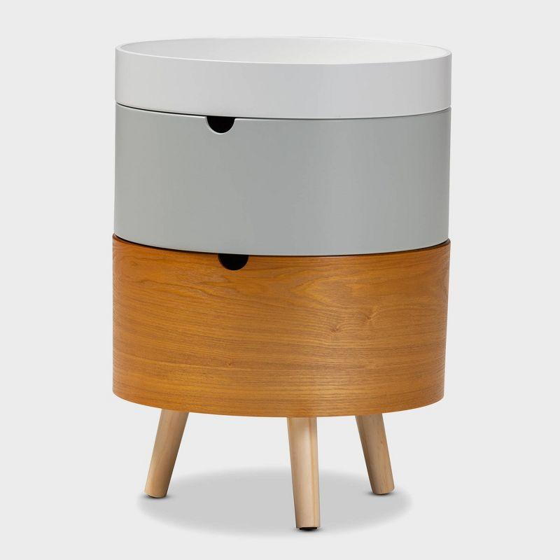 Elison Mid-Century Modern Multi-Color Stackable Wood Nightstand