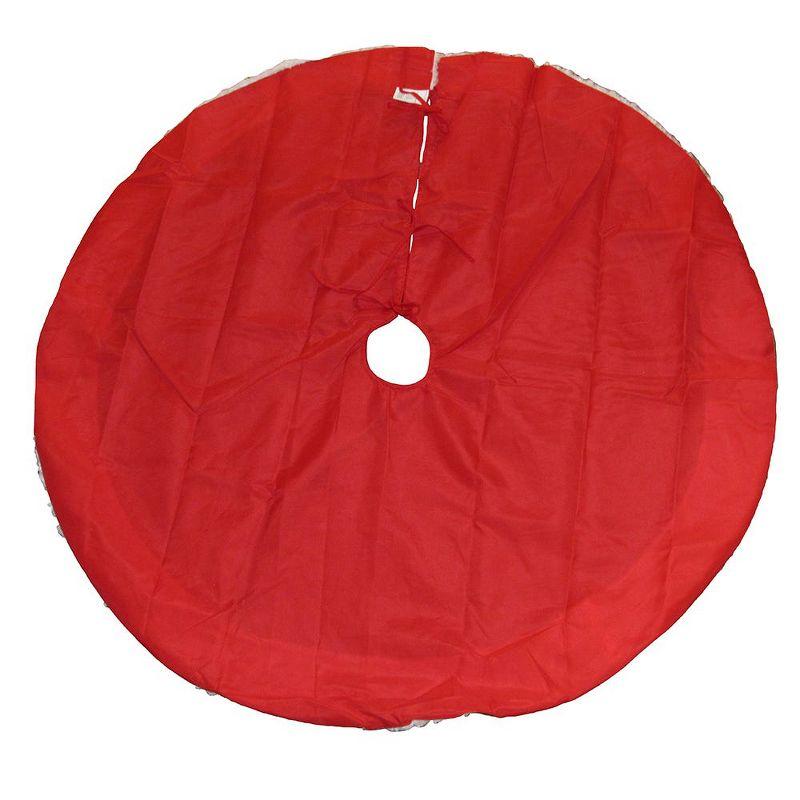 Kurt Adler 44.5" Red Velvet Tree skirt with White Trim