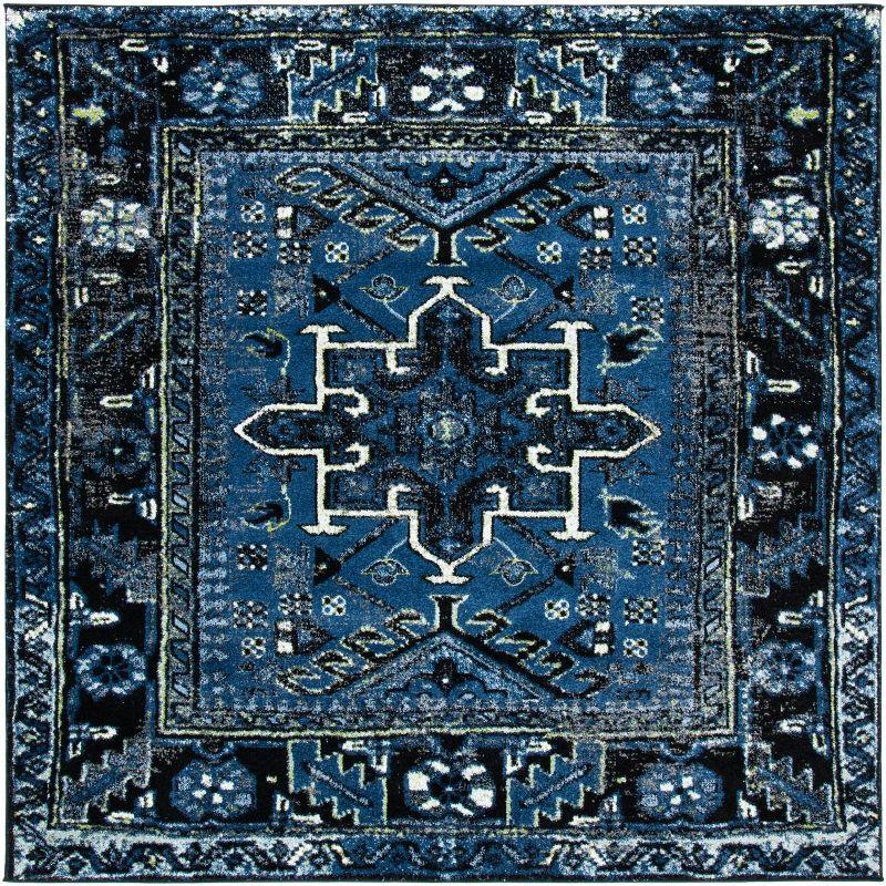 Vintage Hamadan VTH211 Power Loomed Indoor Area Rug - Blue/Grey - 5'3"x5'3" - Safavieh