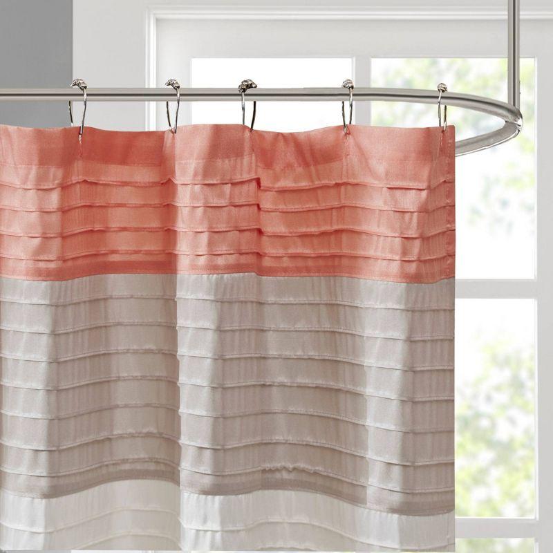 Amherst Striped Faux Silk Shower Curtain