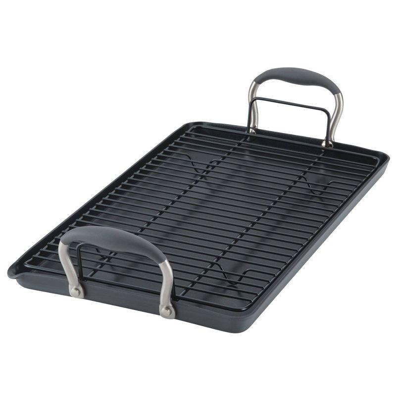 Anolon Advanced Home 10"x18" Double Burner Griddle Moonstone: Nonstick Stovetop Griddle Pan for Gas & Electric Cooktops