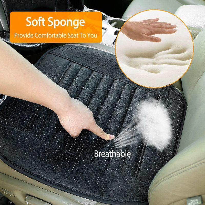 iMountek"Breathable Bamboo Charcoal Car Seat Cushion Cover with Non-Slip Bottom & Storage Pockets"Black