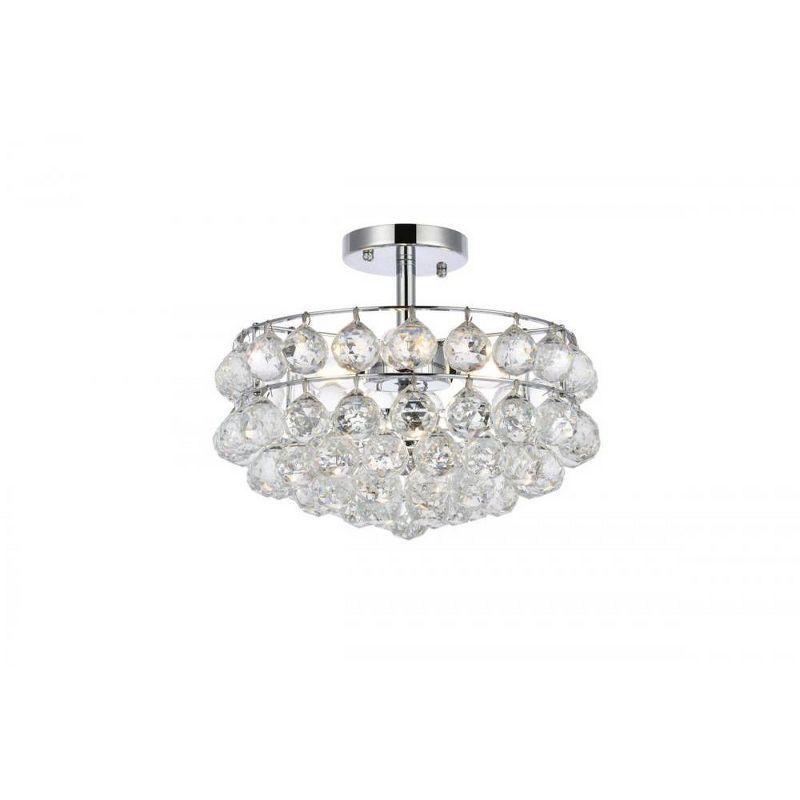 Savannah 14" Chrome Flush Mount with Crystal Accents