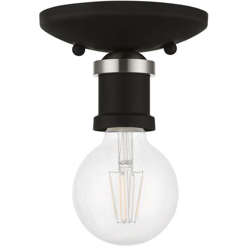 Livex Lighting Lansdale 1 - Light Flush Mount in  Black/Brushed Nickel