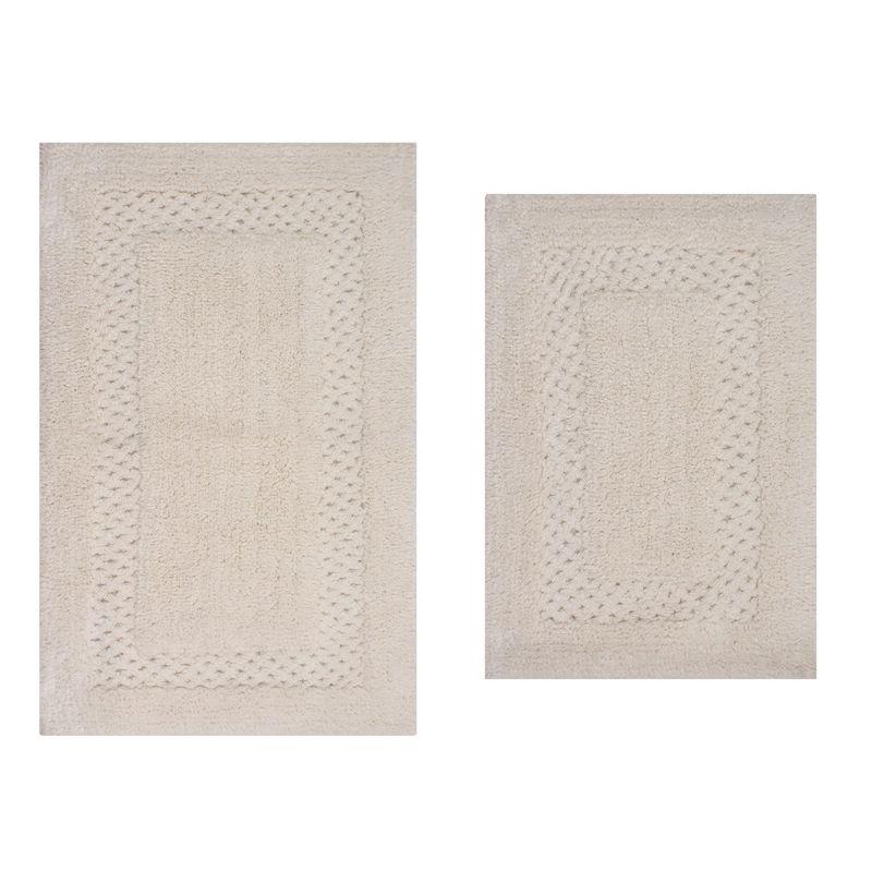 Ivory Cotton Tufted 2-Piece Bath Rug Set