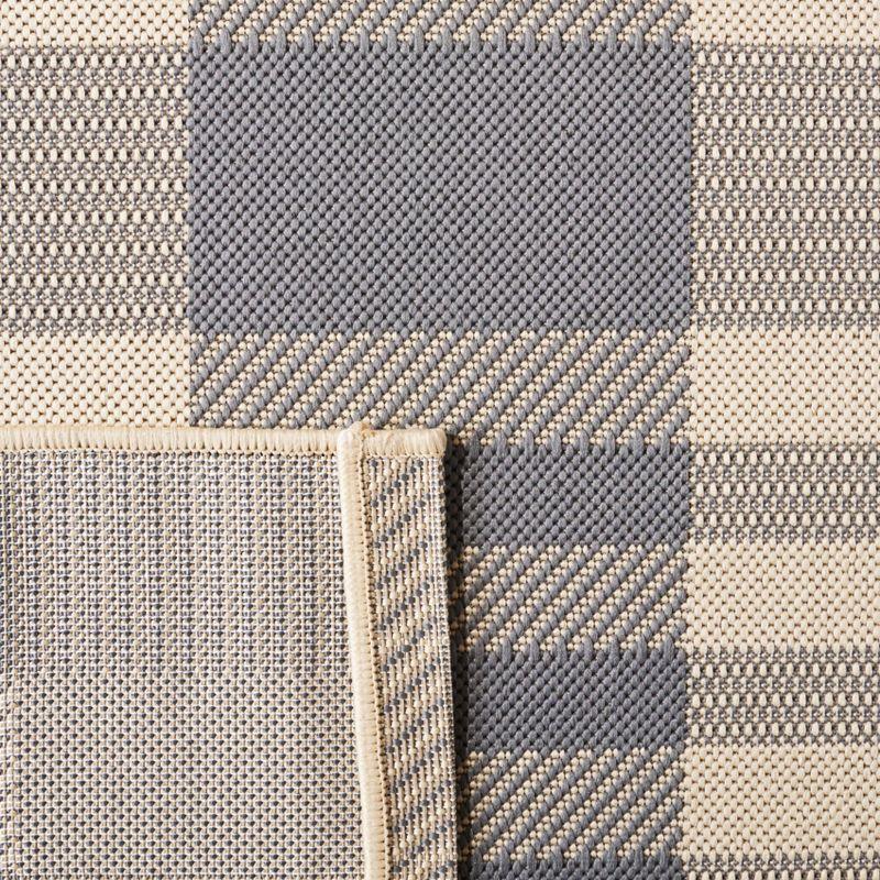 Courtyard CY6201 Power Loomed Indoor/Outdoor Area Rug - Grey/Bone - 4'x4' - Safavieh.
