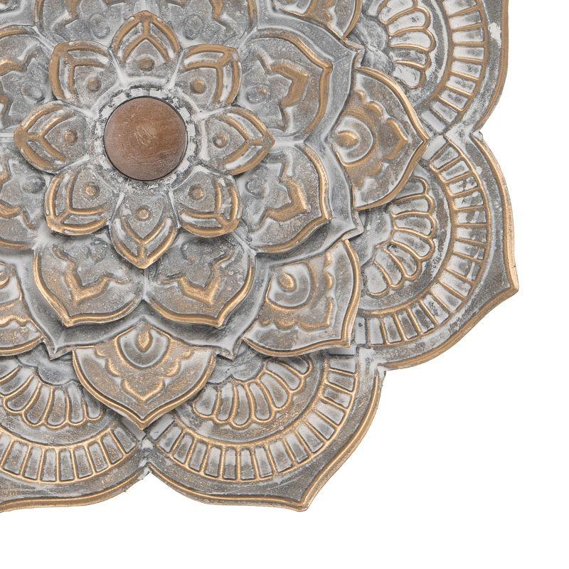 Distressed Patina Metal Layered Flower Wall Décor - Foreside Home & Garden