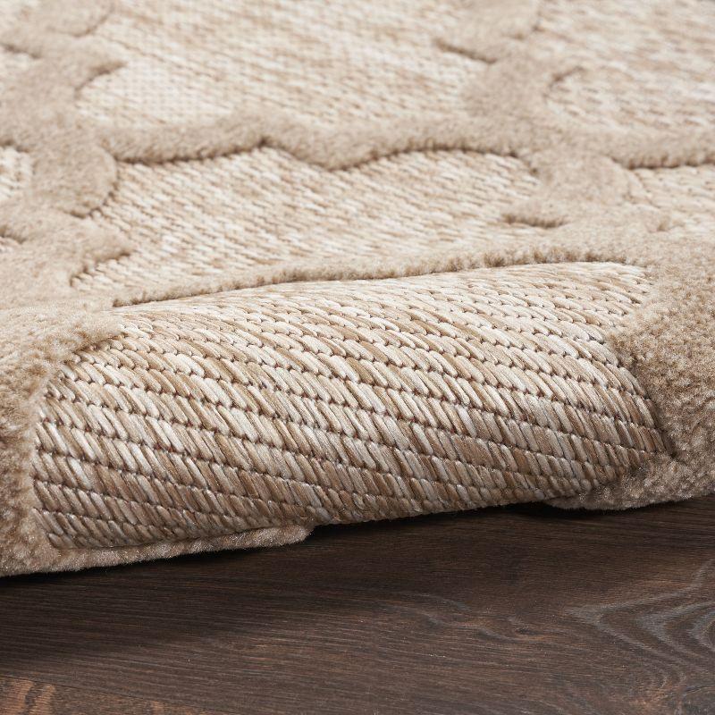 Nourison Easy Care Trellis Flatweave Indoor Outdoor Area Rug 4' x 6' Natural Beige