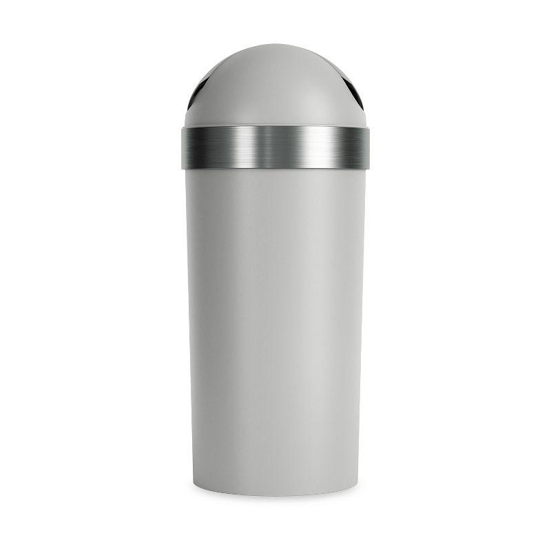 Gray Plastic Swing Top Lid Kitchen Trash Can