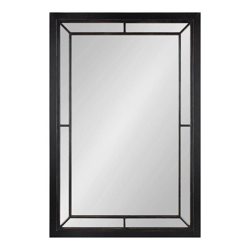 24" x 36" Audubon Rectangle Wall Mirror Black - Kate & Laurel: Modern Farmhouse Style, Iron Detail