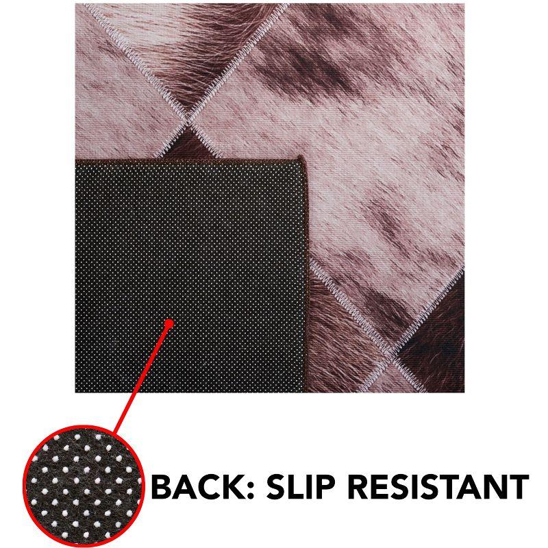 Faux Hide FAH535 Power Loomed Machine Washable Area Rug - Light Brown/Brown - 4'x6' - Safavieh.