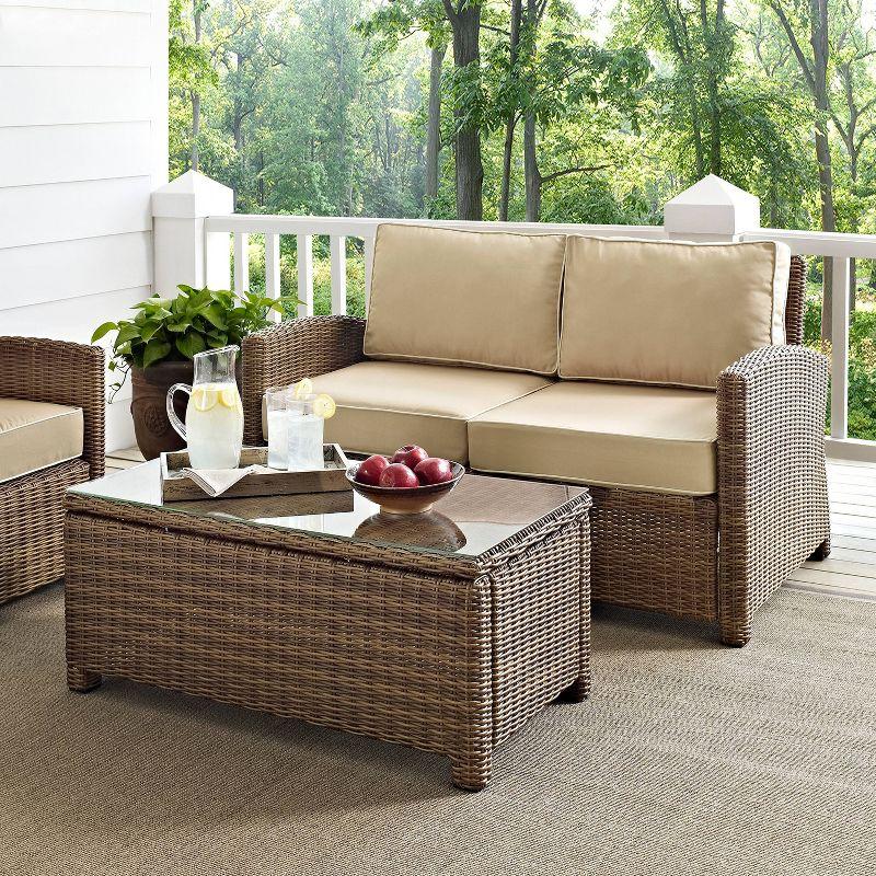 Sand Beige Steel Frame Outdoor Loveseat Set