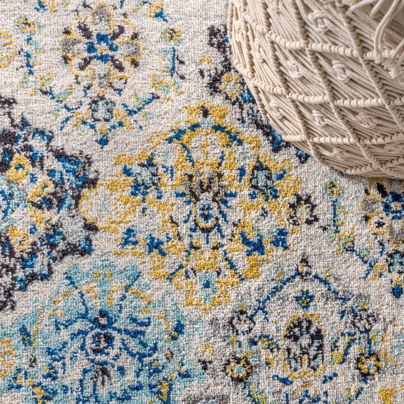 8'x10' Modern Persian Boho Vintage Trellis Area Rug, Blue/Multi - JONATHAN Y