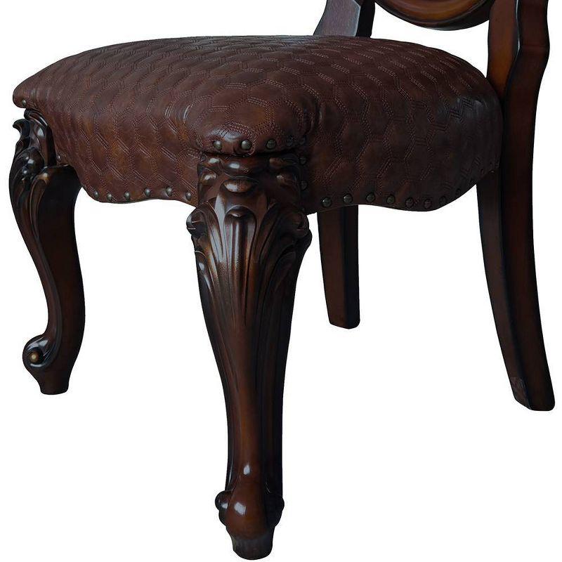 Versailles 21" Dining Chairs Cherry - Acme Furniture: Traditional Style, Button Tufted, Nailhead Trim