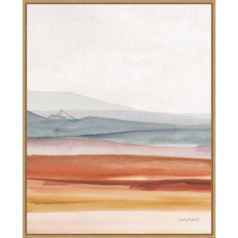 22" x 28" Sierra Hills 03 by Lisa Audit Framed Canvas Wall Art Light Brown - Amanti Art: Modern Lithograph, Sawtooth Back Mounted