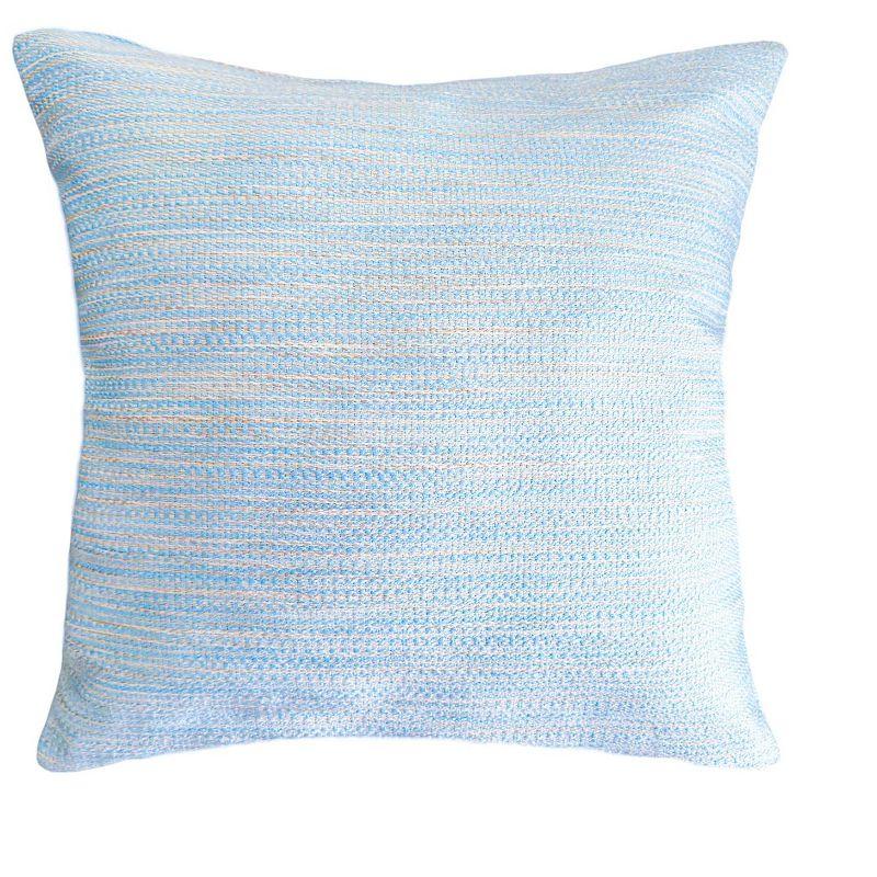 Bay View Blue Woven Acrylic Indoor Outdoor Pillow 16x16