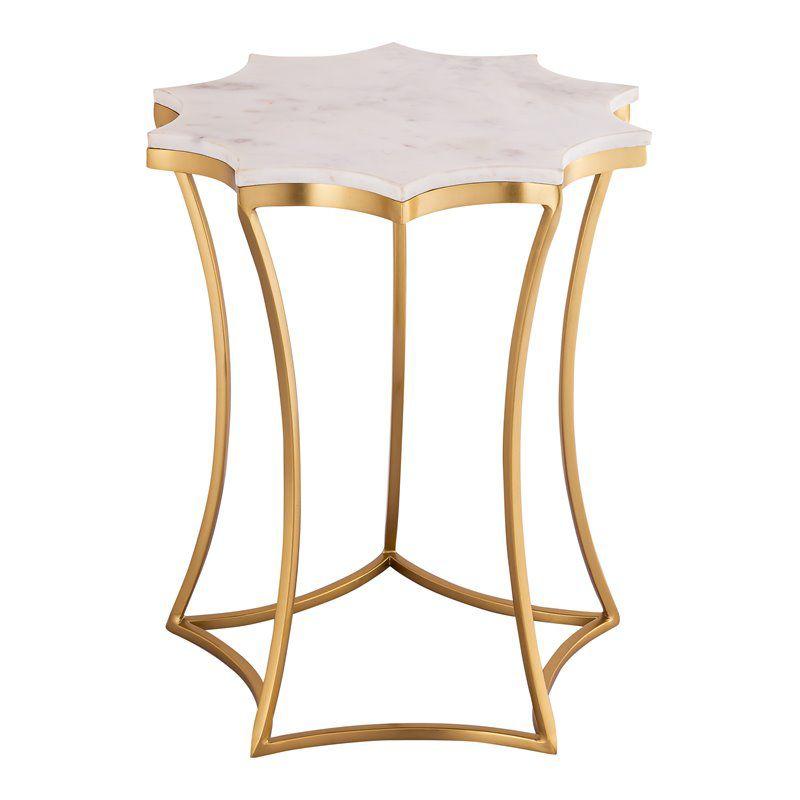 TOV Furniture Camilla 22.8"H Transitional Iron Metal Side Table in Gold