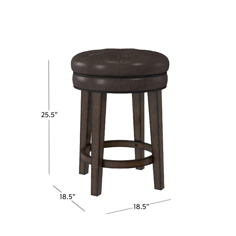 25.5" Krauss Wood Backless Swivel Counter Height Barstool Charcoal Gray - Hillsdale Furniture: Matte Finish, Rubberwood Frame