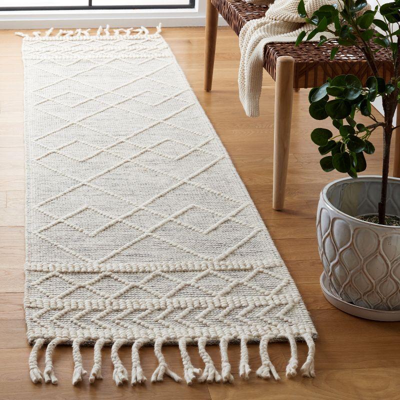 Natura NAT339 Hand Woven Runner Rug - Ivory/Black - 2'3"x9' - Safavieh.