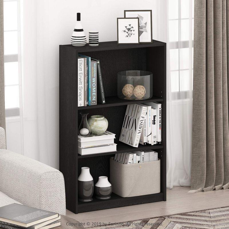 Furinno 3-Tier Bookcase with Adjustable Shelves for Study Home Office Kids Room