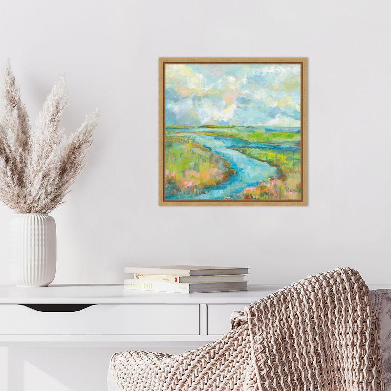 Amanti Art Marsh (Stream) by Jeanette Vertentes Canvas Wall Art Print Framed 16 x 16-in.