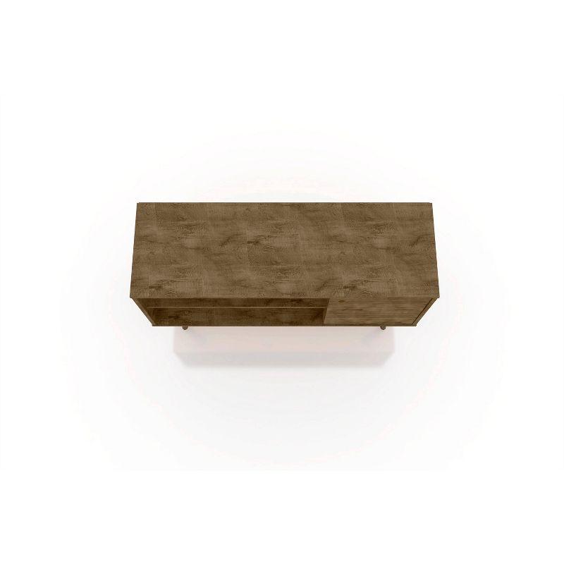 Liberty Mid Century Modern 2 Shelves and 1 Door TV Stand for TVs up to 46" Rustic Brown - Manhattan Comfort