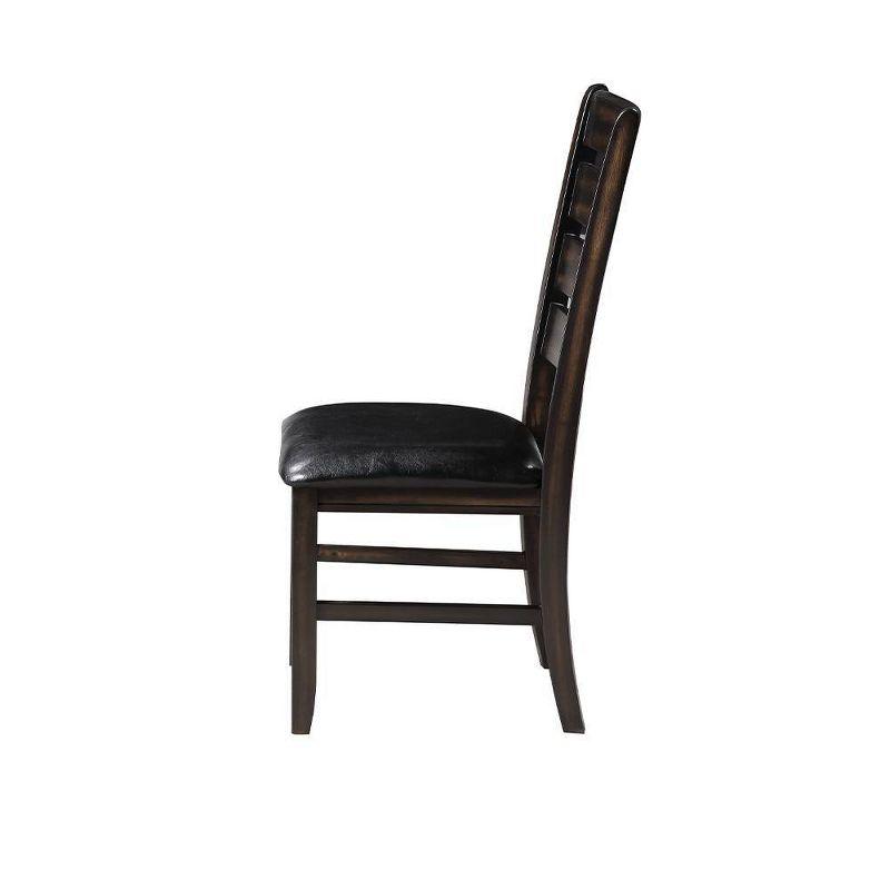 23" Urbana Dining Chair Black PU and Espresso - Acme Furniture: Set of 2, Armless, Linen Upholstery