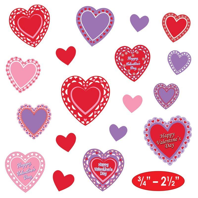 Beistle Heart Stickers, 4" x 6" Sh, (12/Pkg) Red