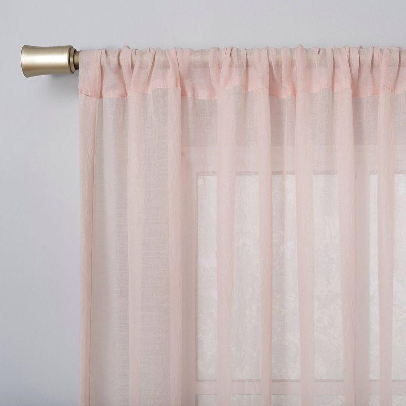 Blush Sheer Polyester Rod Pocket Curtain Panel, 50" x 63"