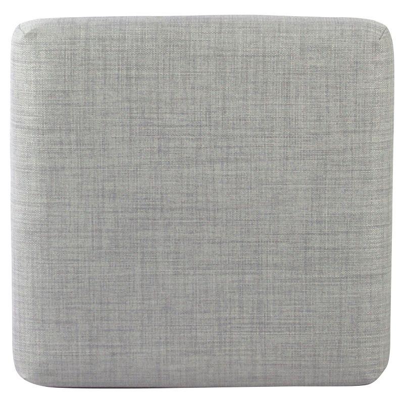 HomePop 24" Open Back Metal Counter Height Barstool Light Gray: Upholstered Square Seat, No Assembly Required