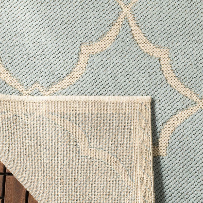 Beach House BHS125 Power Loomed Indoor/Outdoor Area Rug - Aqua/Cream - 4'x6' - Safavieh