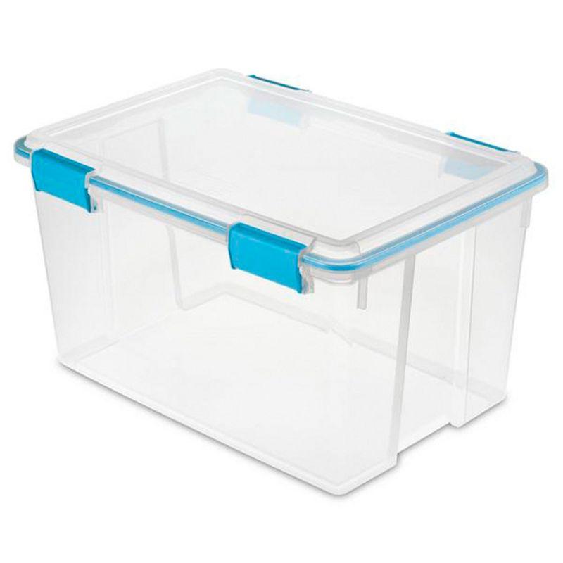 54 Quart Clear Plastic Stackable Storage Bins with Latch Lids