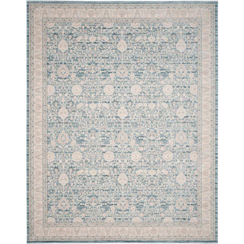 Elysian Blue & Grey 8' x 10' Hand-knotted Synthetic Area Rug