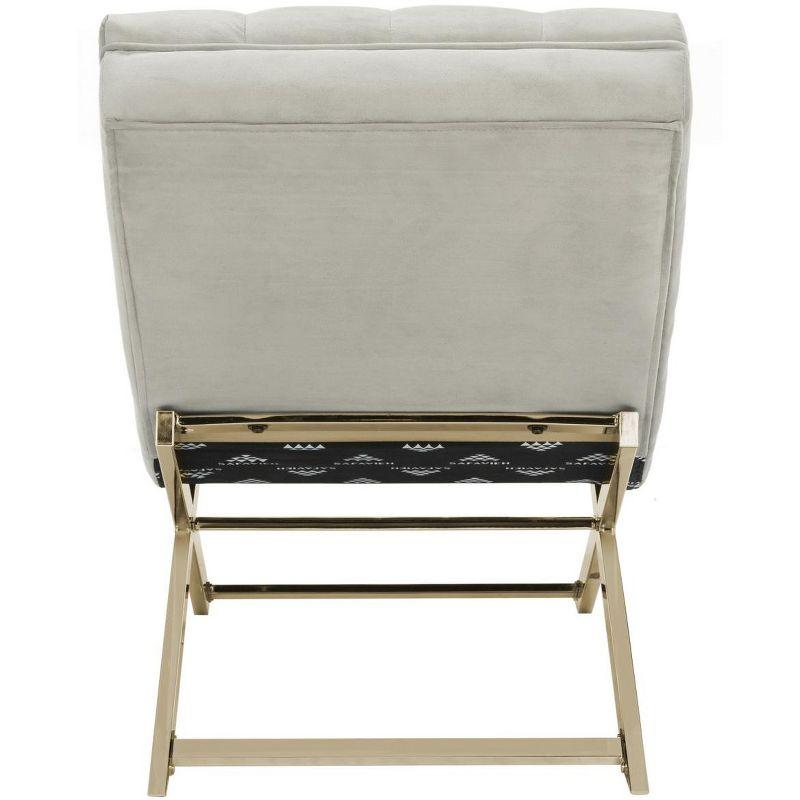 Monroe Chaise W/ Headrest Pillow - Grey/Gold - Safavieh.