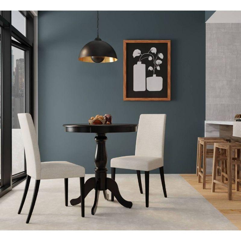 Carolina Living 30" Salem Round Pedestal Bar Table Antique Black: Scandinavian Style, MDF & Rubberwood