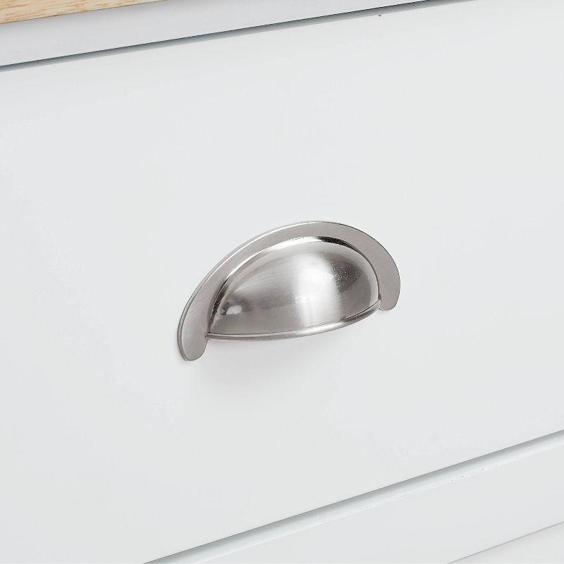 Cora Drop Leaf Kitchen Island White/Natural - Crosley: Adjustable Storage, Towel Bar, Seating Space