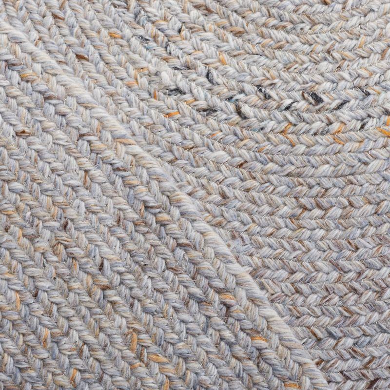 Handwoven Harmony Grey and Yellow Synthetic 5' Round Area Rug